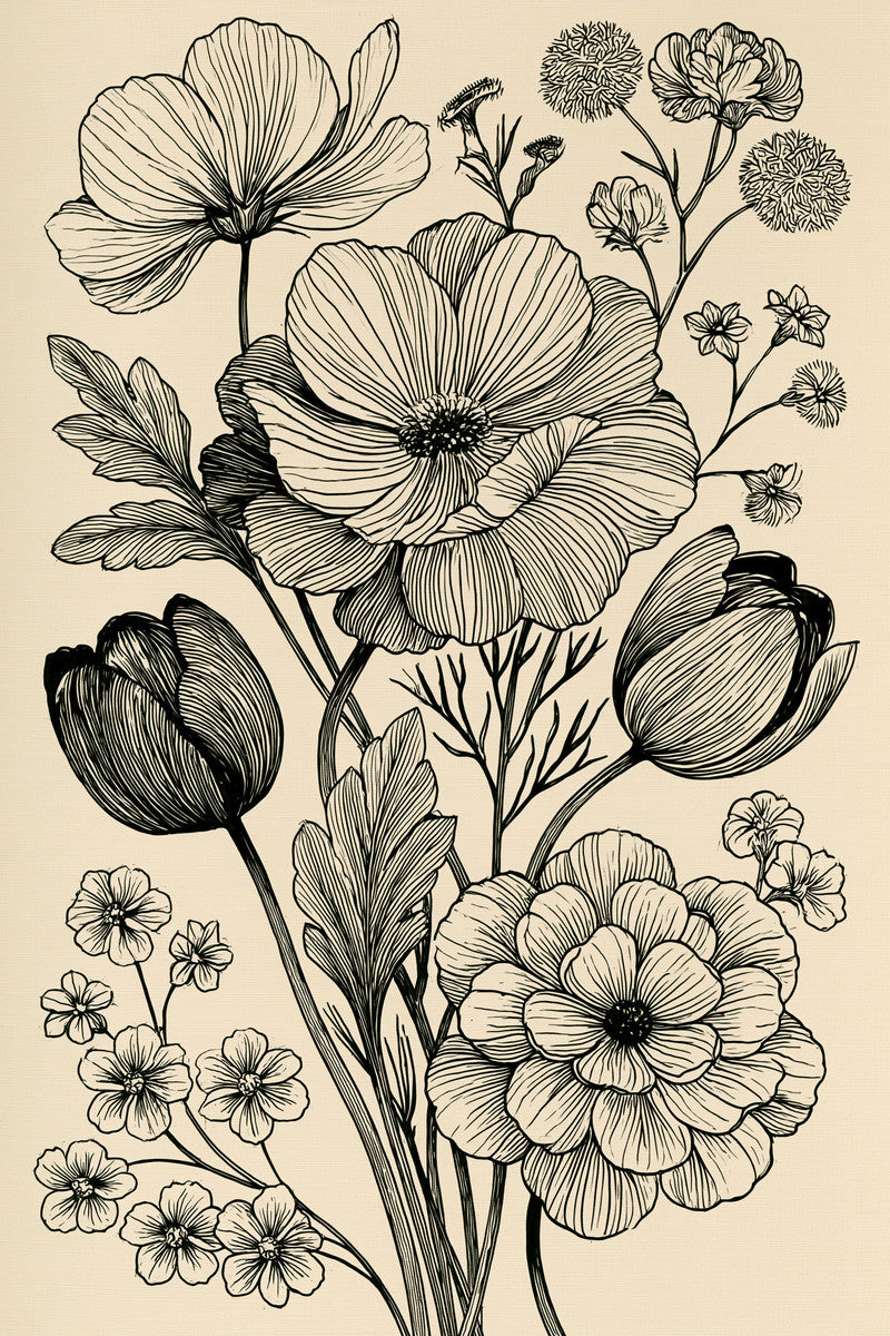 Jumbo Floral Botanical Motif Set from Jumbo - Large Scale Designs Book 1, a digital embroidery design reference for machine embroidery designs, embroidery patterns and botanical and floral embroidery.