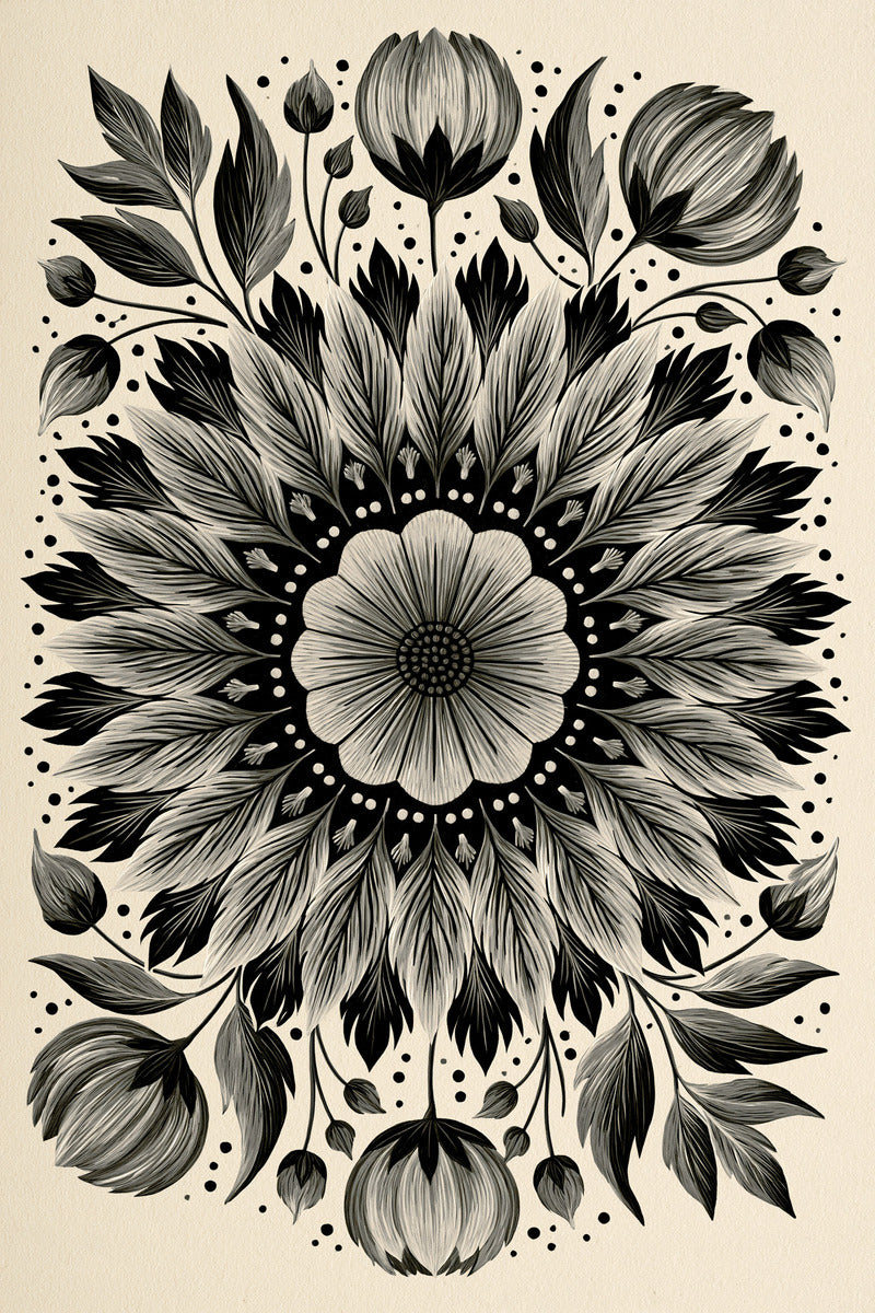 Jumbo Floral Medallion Jumbo Embroidery from Jumbo - Large Scale Designs Book 3, a digital embroidery design reference for machine embroidery designs, embroidery patterns and botanical and floral embroidery.
