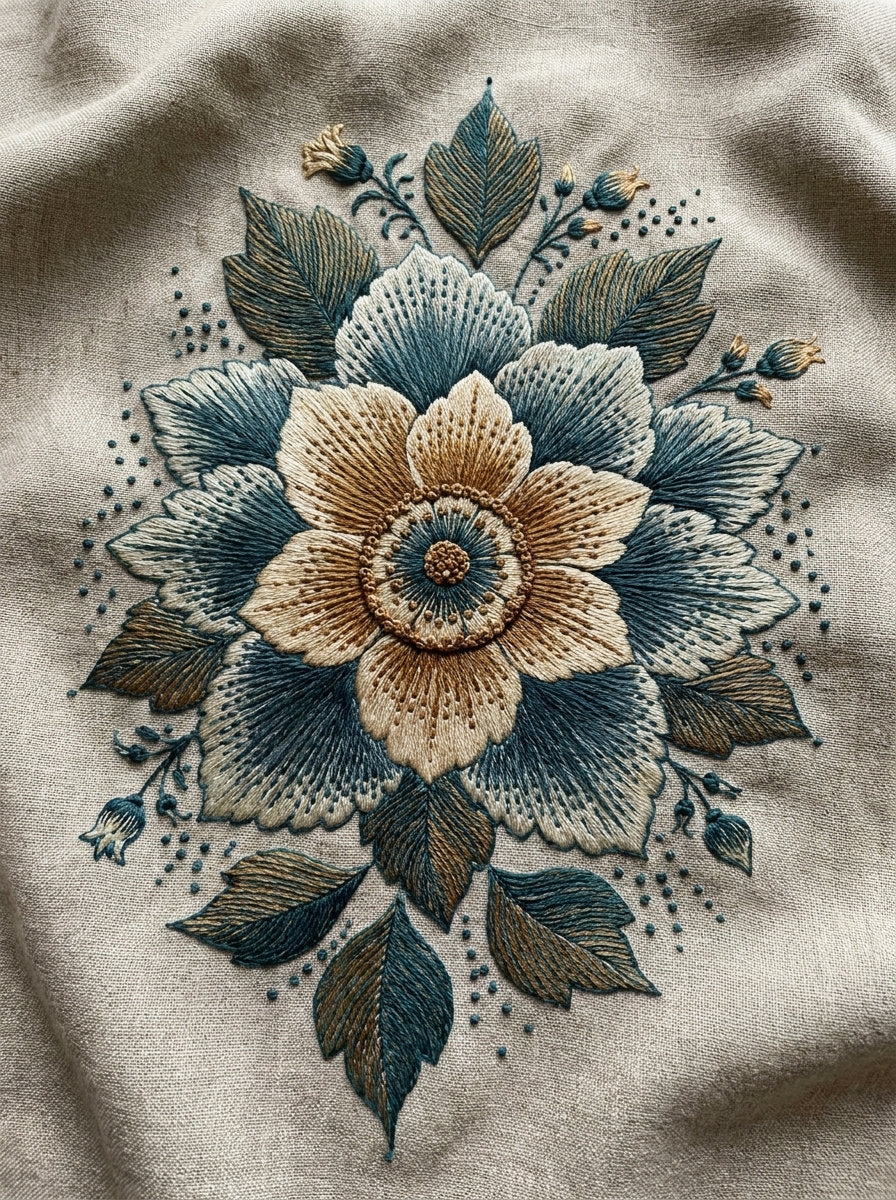 Jumbo Floral Medallion Jumbo Embroidery Png from Jumbo - Large Scale Designs Book 4, a digital embroidery design reference for machine embroidery designs, embroidery patterns and botanical and floral embroidery.