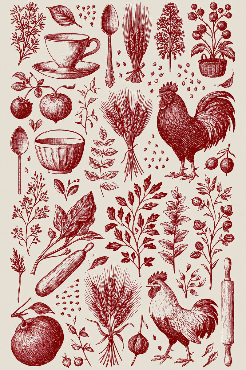 Kitchen Mini Filler Plate Kitchen from Kitchen Towels & Aprons Embroidery Book 4, a digital embroidery design reference for machine embroidery designs, embroidery patterns and linen and home textile projects.