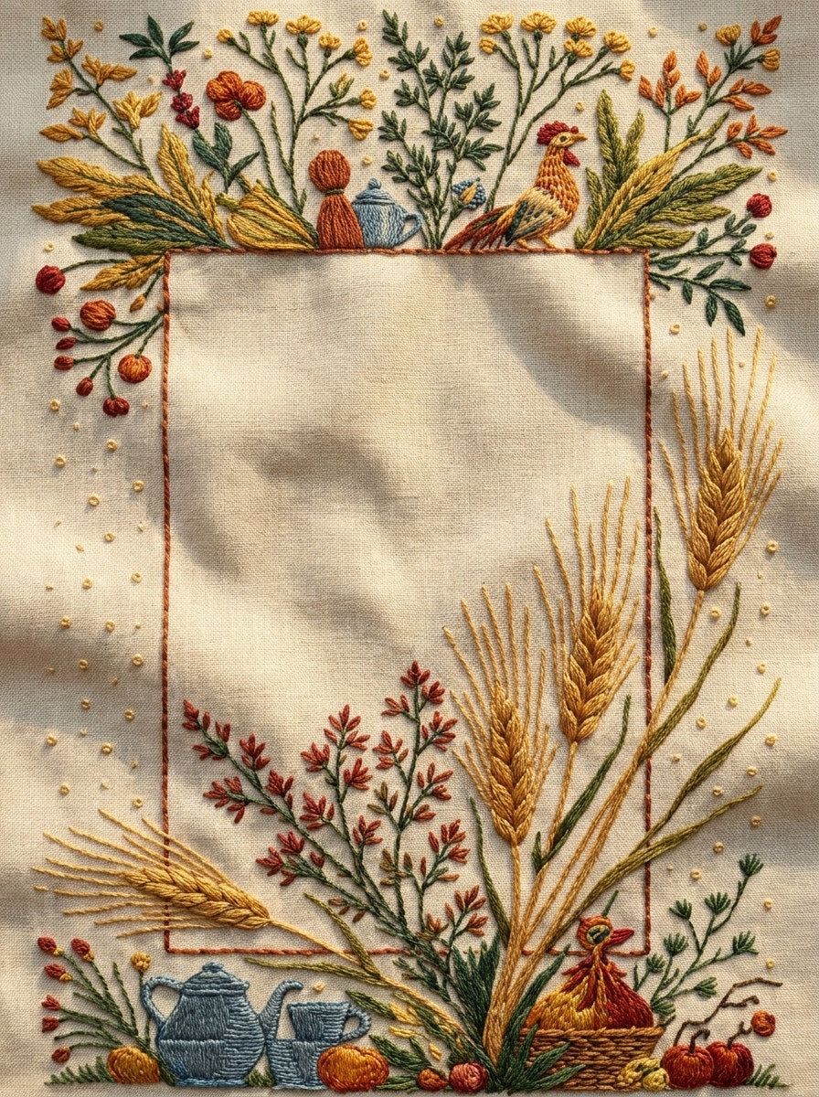 Kitchen Pantry Label Frame Kitchen from Kitchen Towels & Aprons Embroidery Book 1, a digital embroidery design reference for machine embroidery designs, embroidery patterns and frames and monogram spaces.