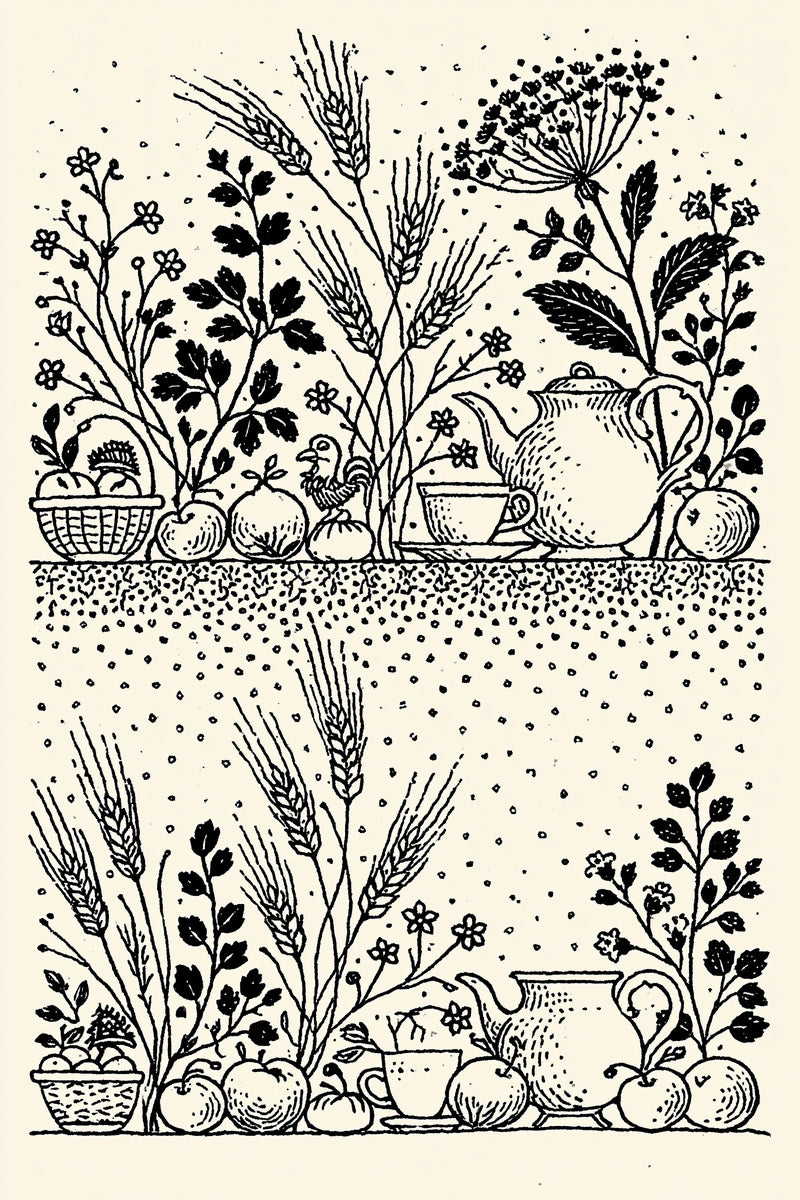 Kitchen Towel Border Kitchen Embroidery from Kitchen Towels & Aprons Embroidery Book 3, a digital embroidery design reference for machine embroidery designs, embroidery patterns and border and edge embroidery.