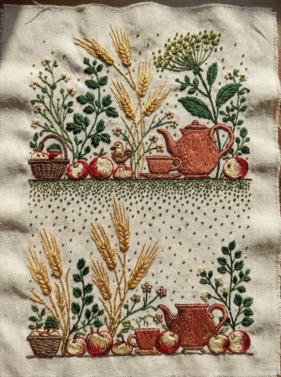 Kitchen Towel Border Kitchen Embroidery Png from Kitchen Towels & Aprons Embroidery Book 3, a digital embroidery design reference for machine embroidery designs, embroidery patterns and border and edge embroidery.