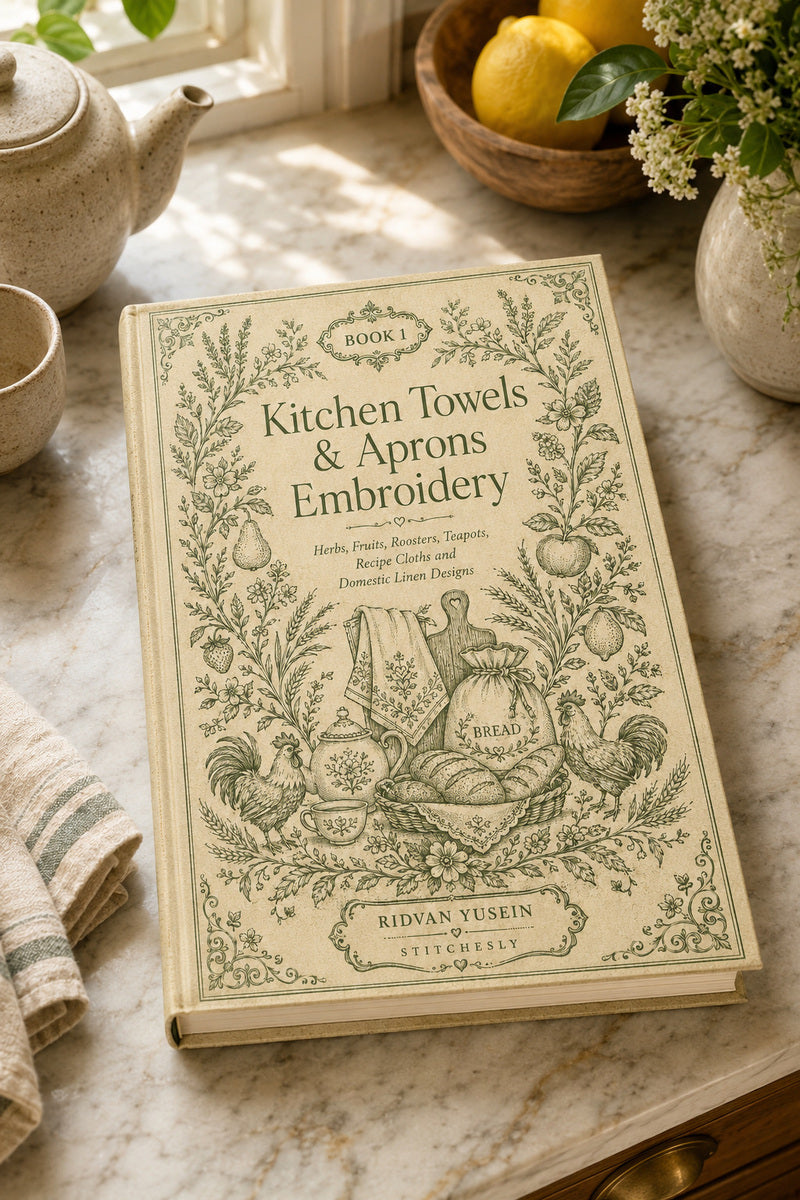 Kitchen Towels And Aprons Embroidery 1 Book 03 from Kitchen Towels & Aprons Embroidery Book 1, a digital embroidery design reference for machine embroidery designs, embroidery patterns and linen and home textile projects.