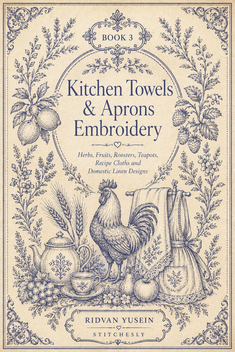 Kitchen Towels And Aprons Embroidery 3 Book 03 from Kitchen Towels & Aprons Embroidery Book 3, a digital embroidery design reference for machine embroidery designs, embroidery patterns and linen and home textile projects.