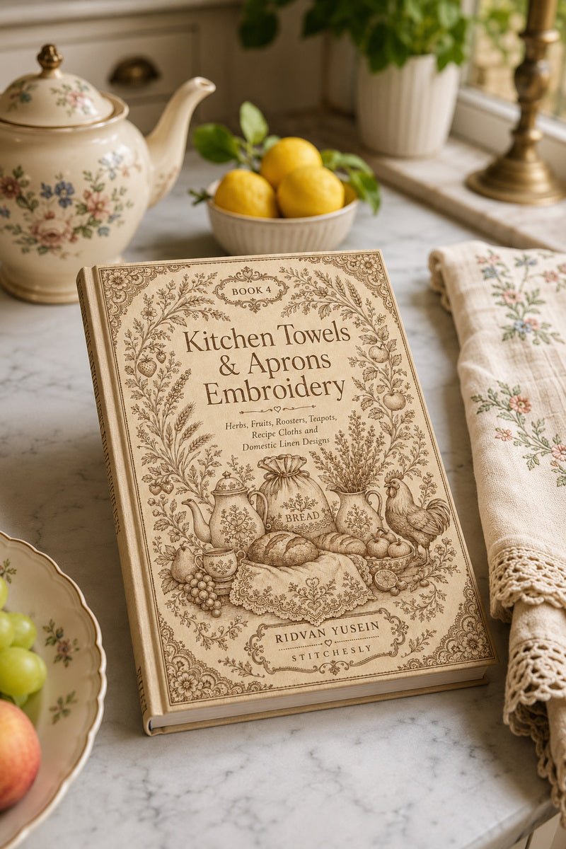 Kitchen Towels And Aprons Embroidery 4 Book from Kitchen Towels & Aprons Embroidery Book 4, a digital embroidery design reference for machine embroidery designs, embroidery patterns and linen and home textile projects.