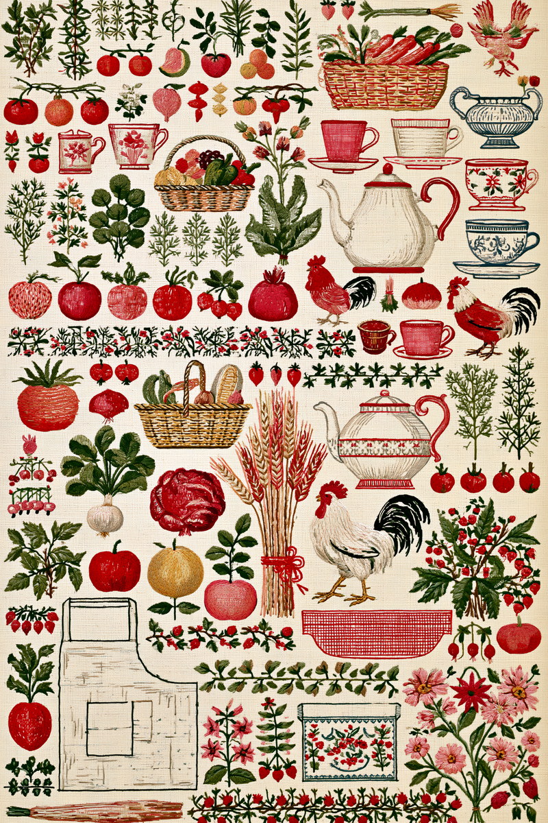 Kitchen Towels And Aprons Placement from Kitchen Towels & Aprons Embroidery Book 2, a digital embroidery design reference for machine embroidery designs, embroidery patterns and lace and broderie details.