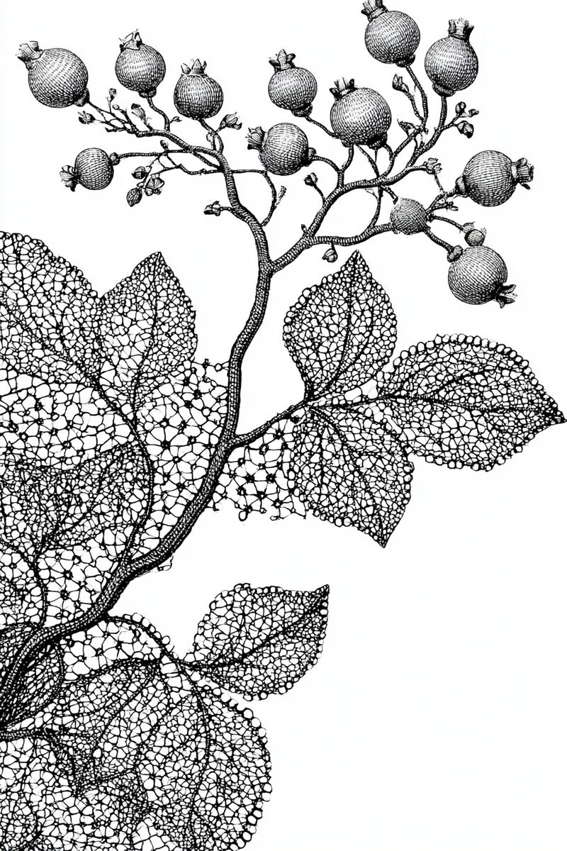 Lace Bud And Vine Motif from Lace Embroidery & Broderie Designs Book 1, a digital embroidery design reference for machine embroidery designs, embroidery patterns and lace and broderie details.