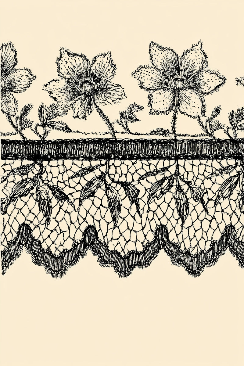 Lace Cuff Placement from Lace Embroidery & Broderie Designs Book 4, a digital embroidery design reference for machine embroidery designs, embroidery patterns and lace and broderie details.