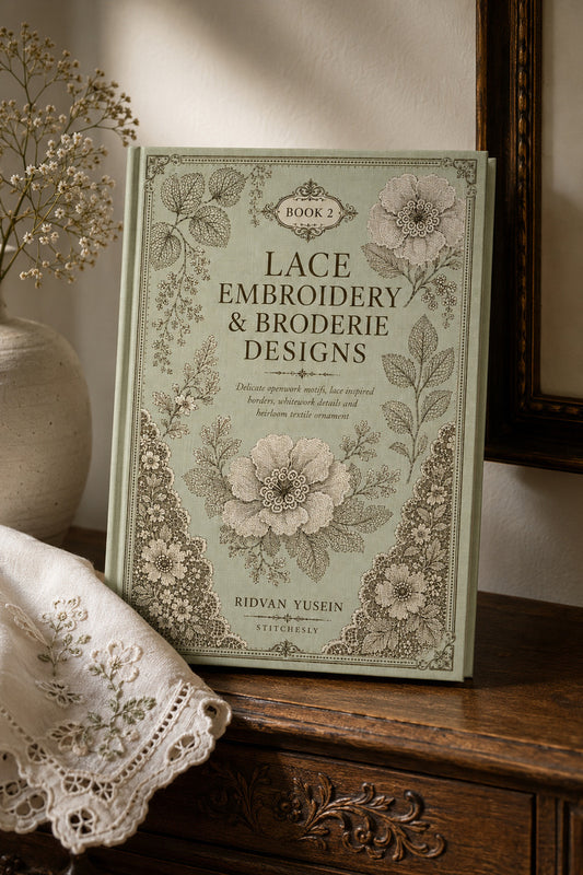 Lace Embroidery And Broderie Designs 2 Book 02 from Lace Embroidery & Broderie Designs Book 2, a digital embroidery design reference for machine embroidery designs, embroidery patterns and lace and broderie details.
