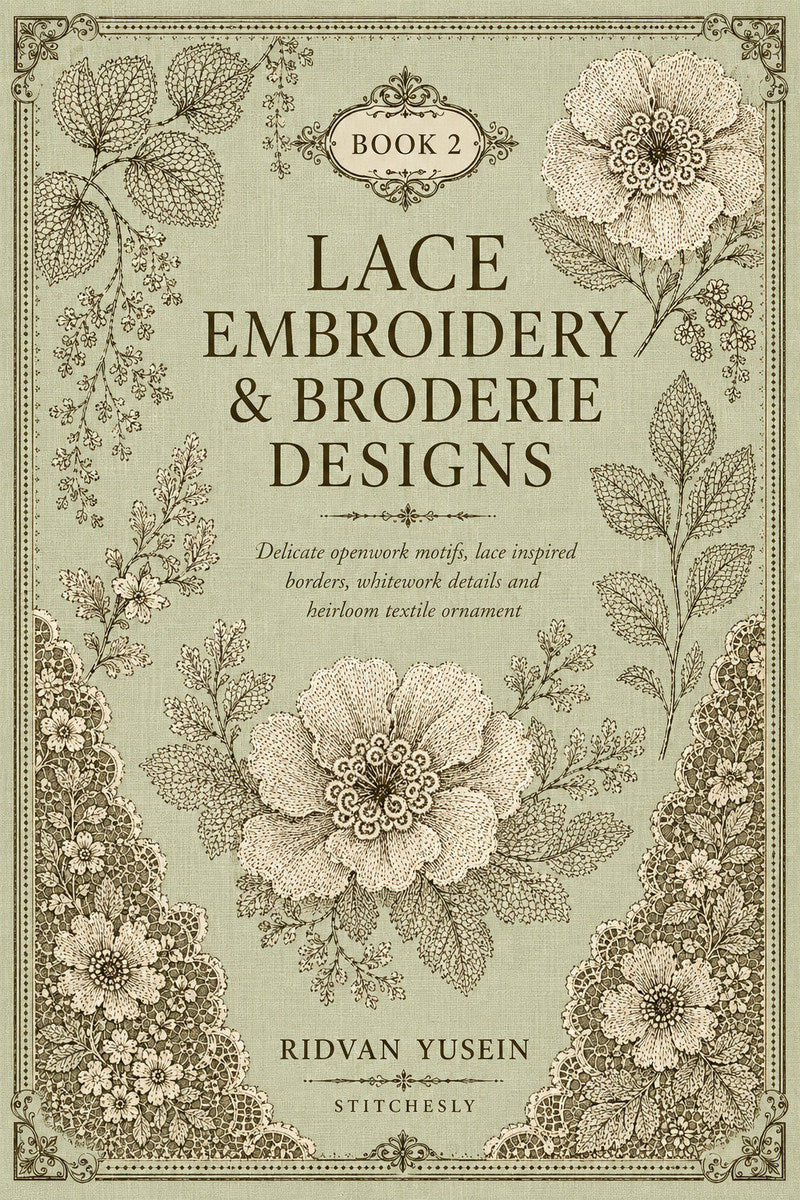Lace Embroidery And Broderie Designs 2 Book 03 from Lace Embroidery & Broderie Designs Book 2, a digital embroidery design reference for machine embroidery designs, embroidery patterns and lace and broderie details.