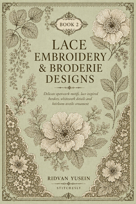 Lace Embroidery And Broderie Designs 2 Book 03 from Lace Embroidery & Broderie Designs Book 2, a digital embroidery design reference for machine embroidery designs, embroidery patterns and lace and broderie details.