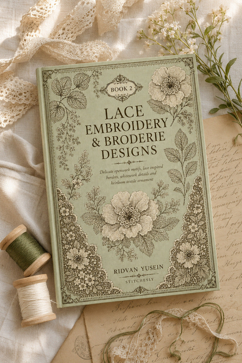 Lace Embroidery And Broderie Designs 2 Book from Lace Embroidery & Broderie Designs Book 2, a digital embroidery design reference for machine embroidery designs, embroidery patterns and lace and broderie details.