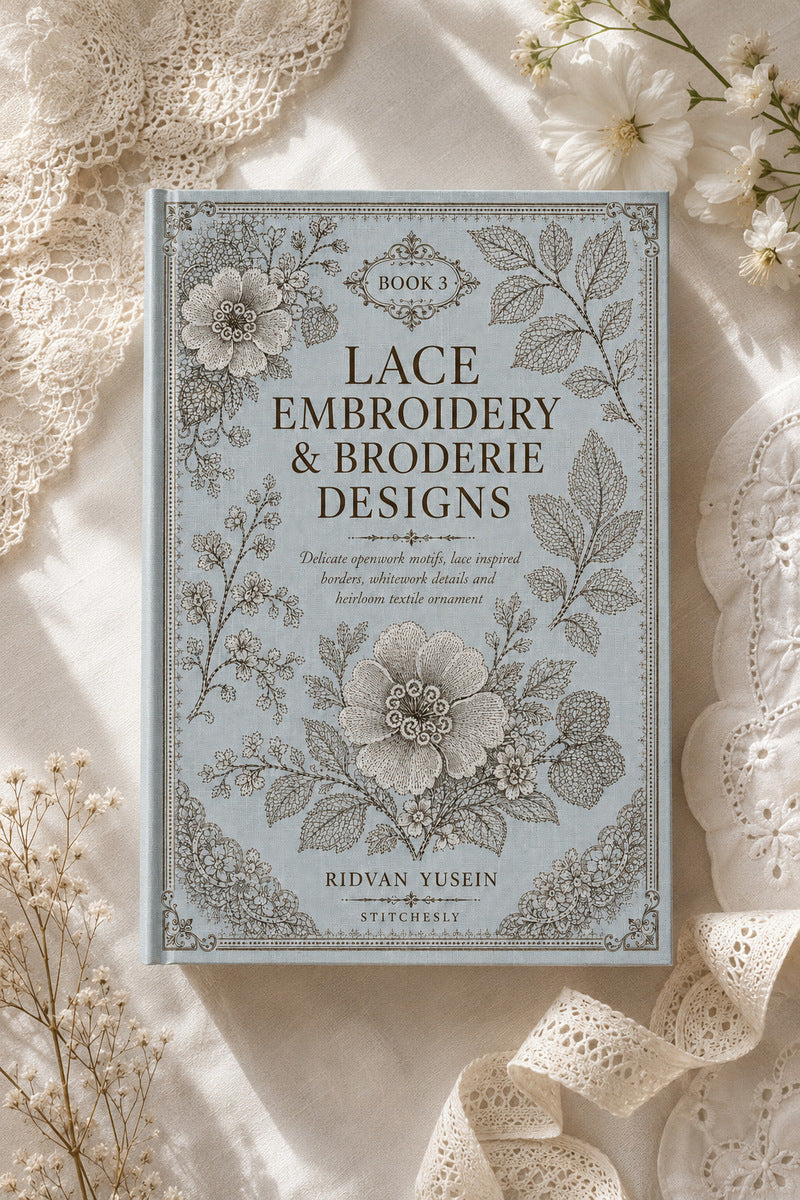 Lace Embroidery And Broderie Designs 3 Book 02 from Lace Embroidery & Broderie Designs Book 3, a digital embroidery design reference for machine embroidery designs, embroidery patterns and lace and broderie details.
