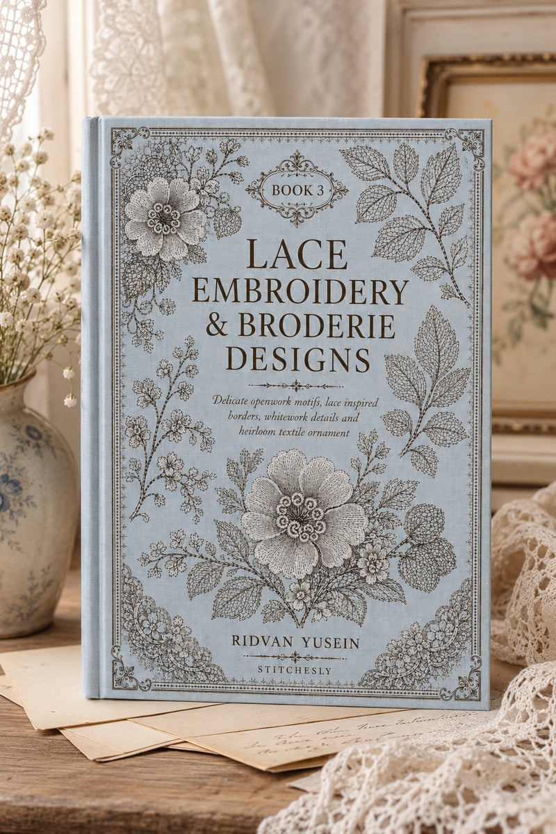 Lace Embroidery And Broderie Designs 3 Book 03 from Lace Embroidery & Broderie Designs Book 3, a digital embroidery design reference for machine embroidery designs, embroidery patterns and lace and broderie details.