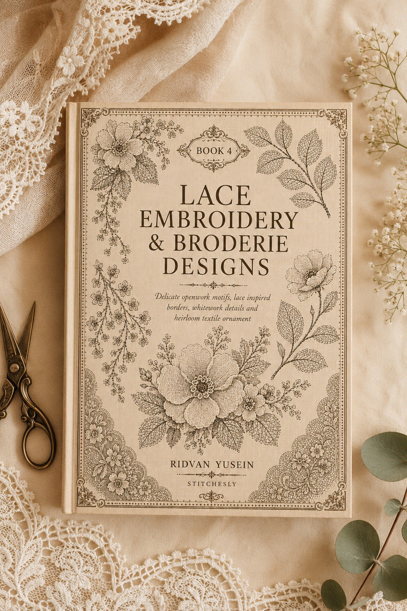 Lace Embroidery And Broderie Designs 4 Book 03 from Lace Embroidery & Broderie Designs Book 4, a digital embroidery design reference for machine embroidery designs, embroidery patterns and lace and broderie details.