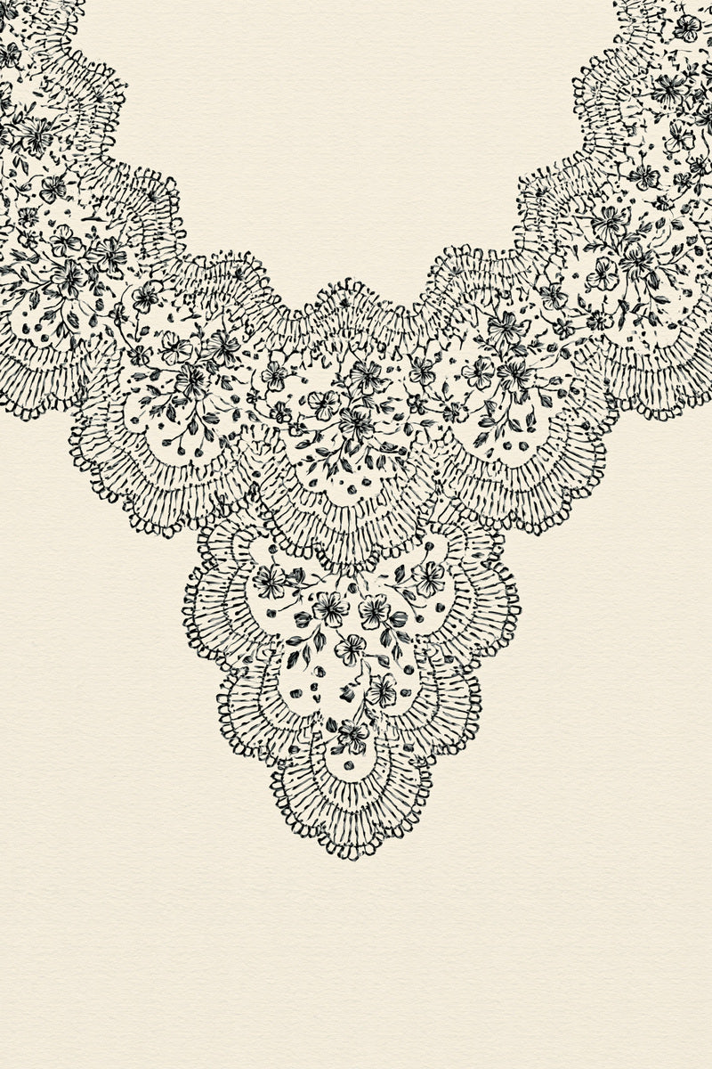 Lace Inspired Collar Border Neckline from Necklines & Collars Embroidery Book 3, a digital embroidery design reference for machine embroidery designs, embroidery patterns and border and edge embroidery.