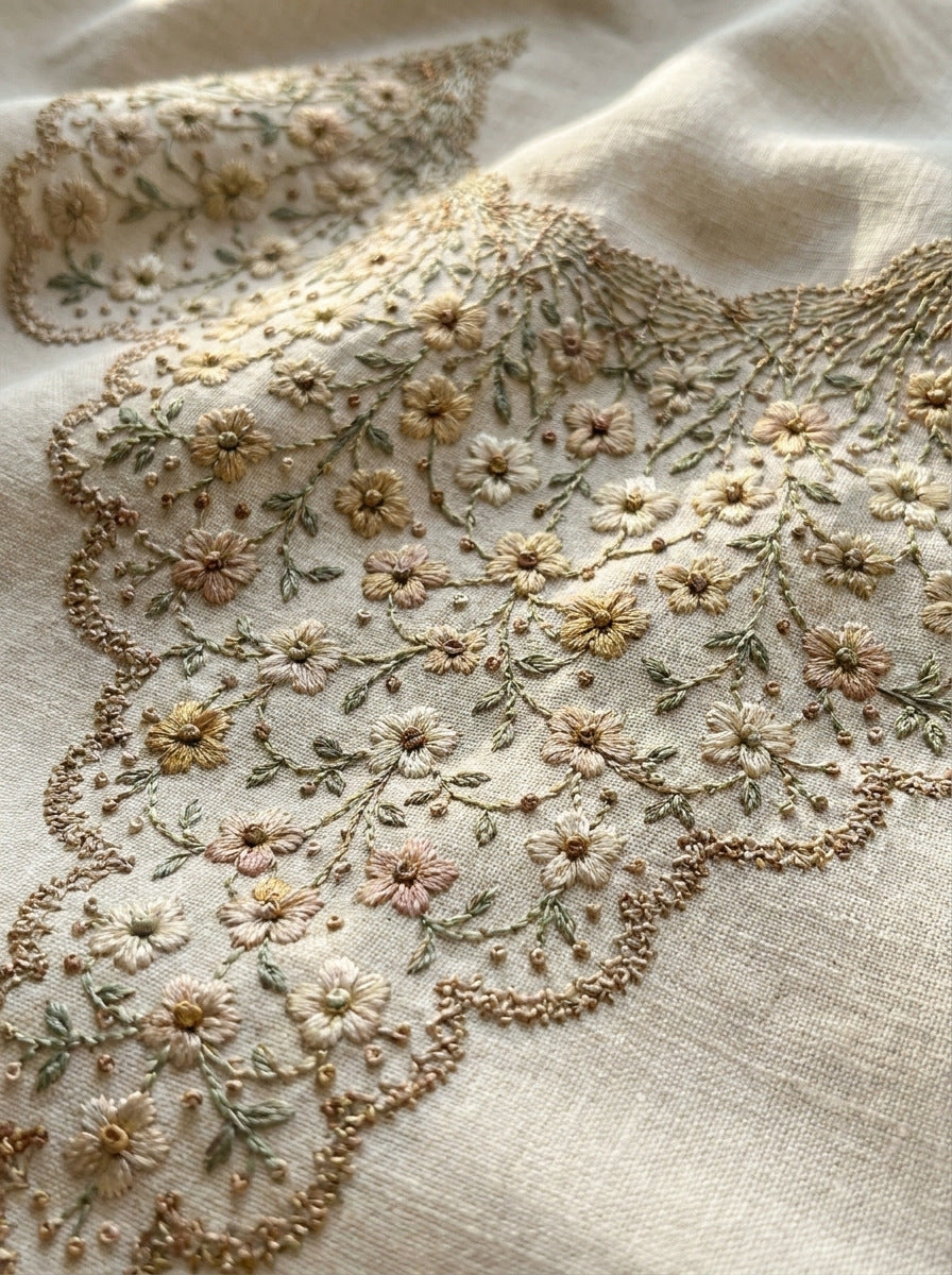 Lace Inspired Collar Border Neckline from Necklines & Collars Embroidery Book 1, a digital embroidery design reference for machine embroidery designs, embroidery patterns and border and edge embroidery.