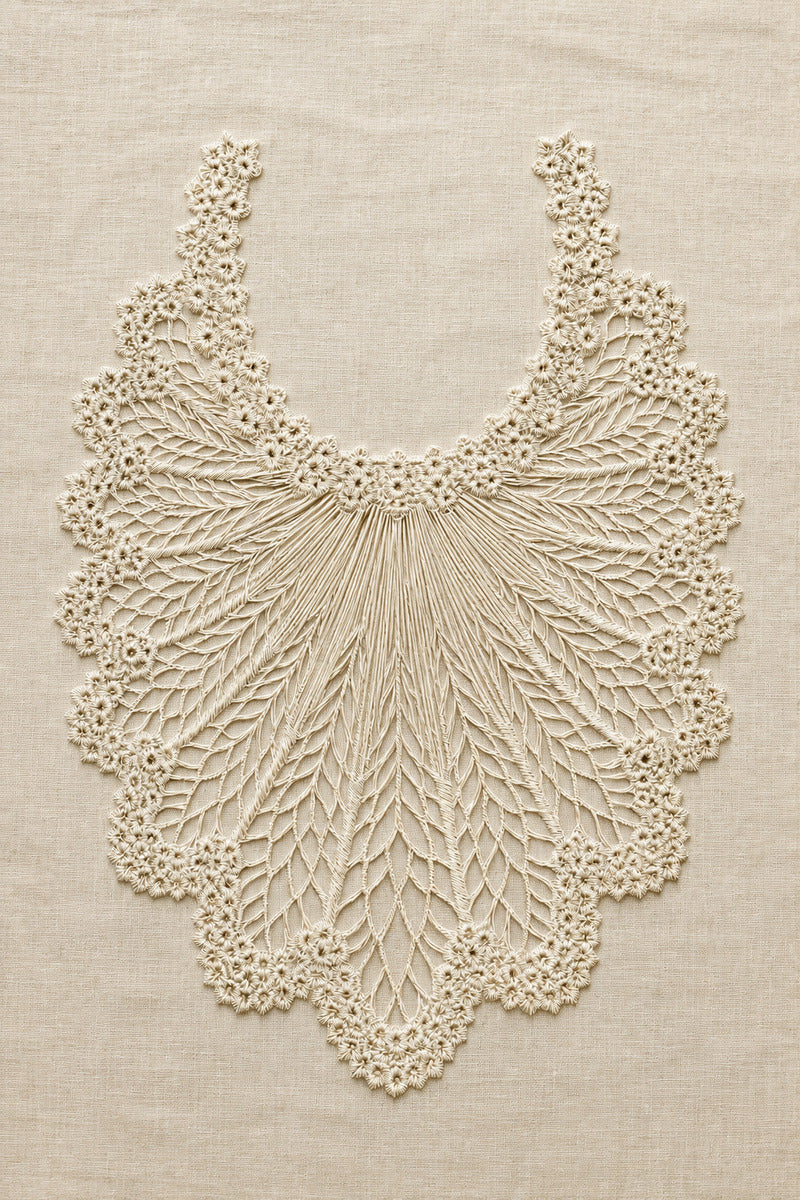 Lace Inspired Collar Motif 02 from Neckline & Collar Embroidery Designs Book 3, a digital embroidery design reference for machine embroidery designs, embroidery patterns and lace and broderie details.
