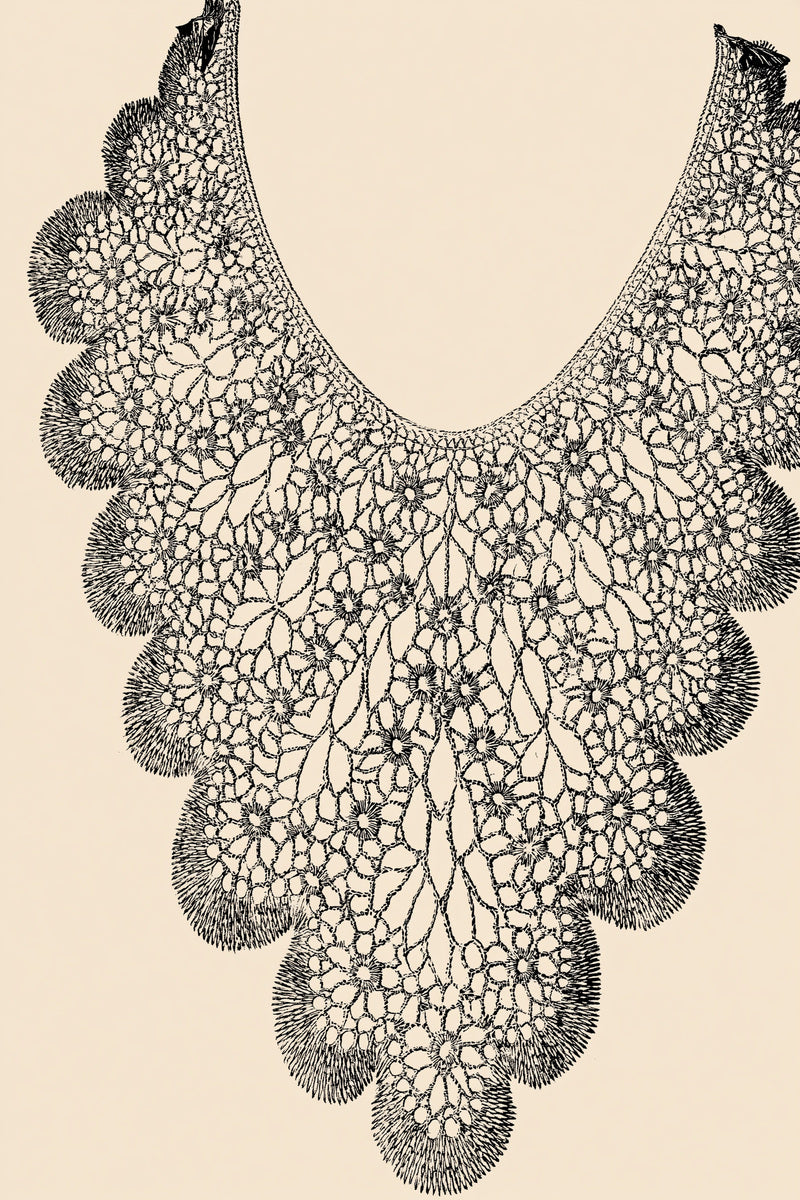 Lace Inspired Collar Motif from Neckline & Collar Embroidery Designs Book 2, a digital embroidery design reference for machine embroidery designs, embroidery patterns and lace and broderie details.