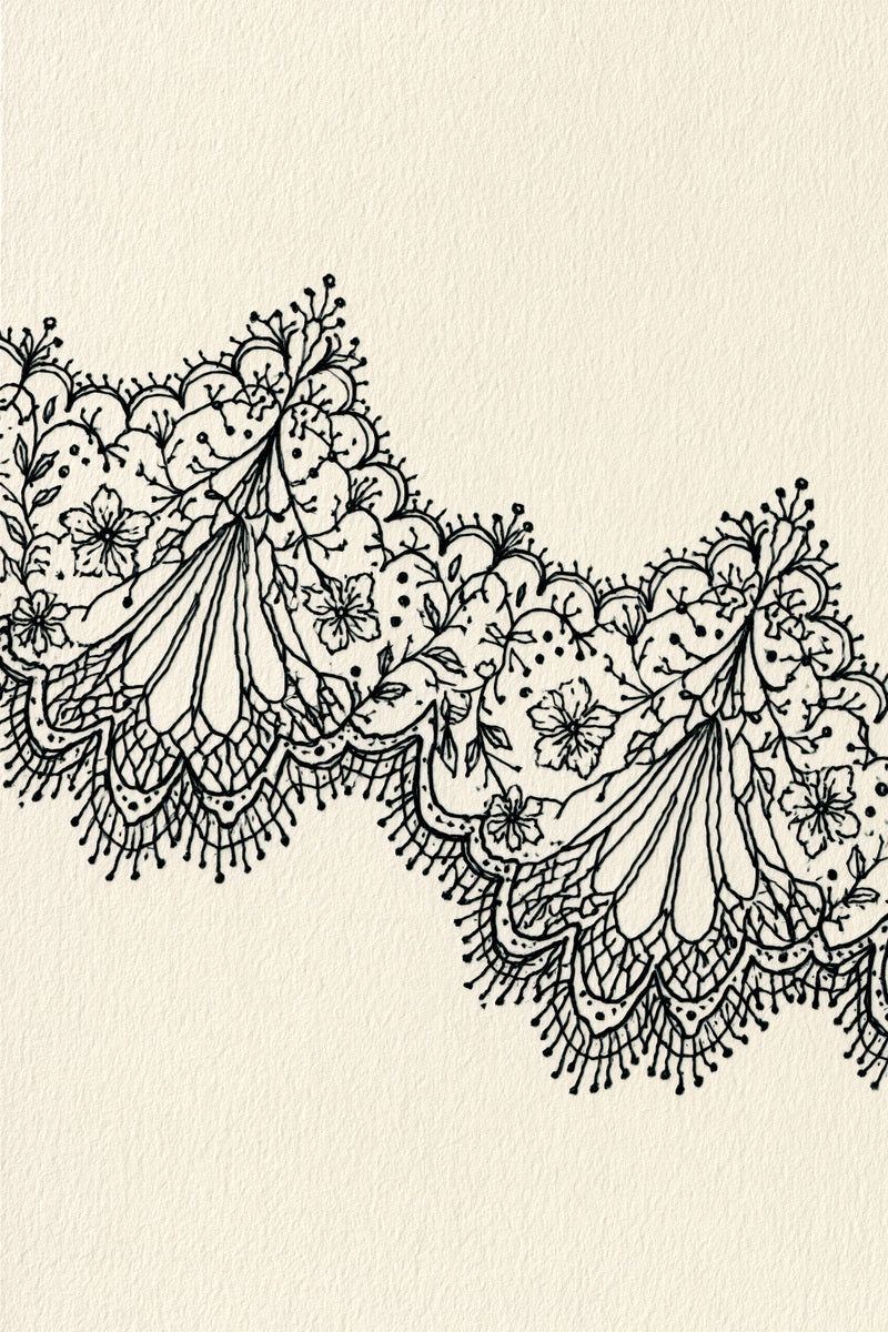 Lace Inspired Edge Border Classic from Classic Frames & Borders Book 7, a digital embroidery design reference for machine embroidery designs, embroidery patterns and border and edge embroidery.