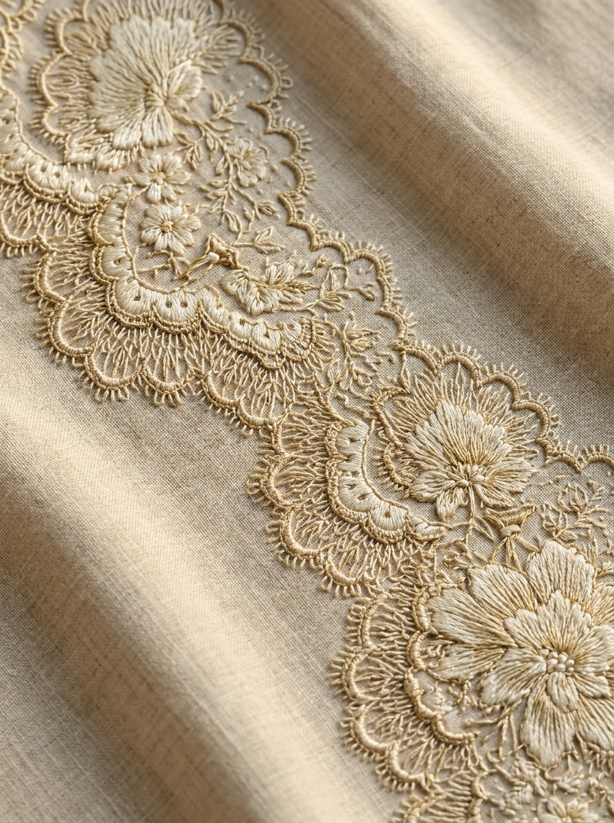 Lace Inspired Edge Border Classic from Classic Frames & Borders Book 10, a digital embroidery design reference for machine embroidery designs, embroidery patterns and border and edge embroidery.