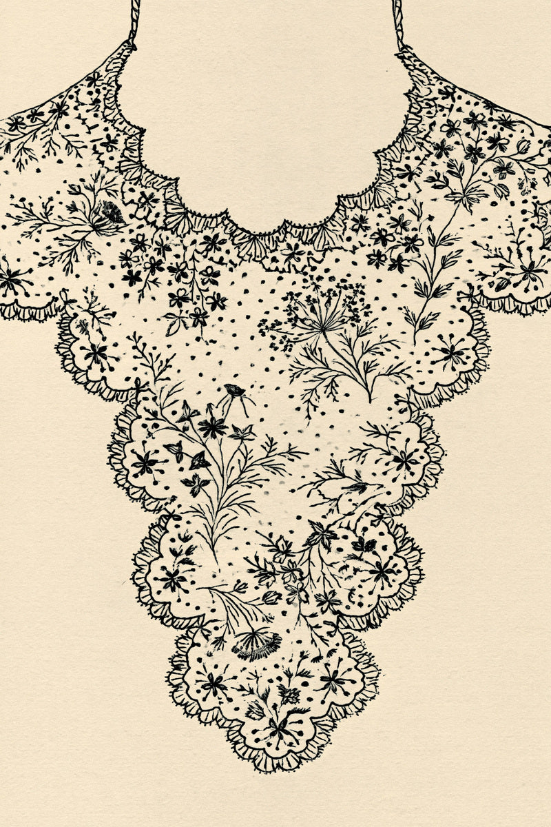 Lace Inspired Floral Collar from Necklines & Collars Embroidery Book 2, a digital embroidery design reference for machine embroidery designs, embroidery patterns and lace and broderie details.