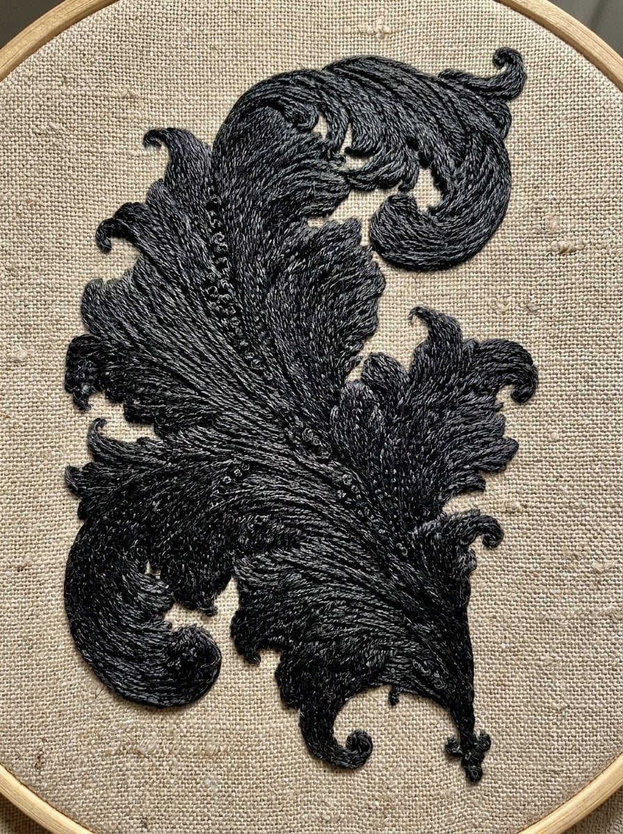 Large Curled Acanthus Motif from Baroque Scrollwork & Luxury Ornament Book 1, a digital embroidery design reference for machine embroidery designs, embroidery patterns and embroidery design reference.