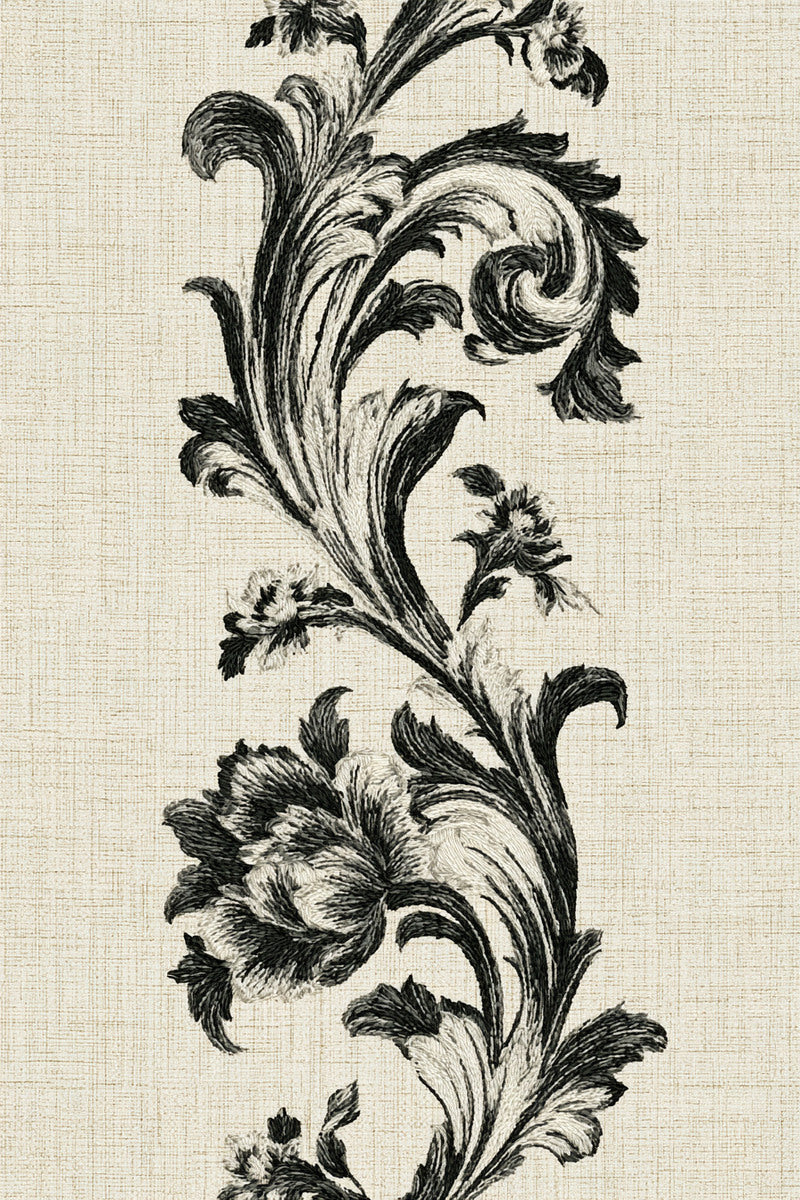 Large Decorative Curtain Panel from Baroque Scrollwork & Luxury Ornament Book 3, a digital embroidery design reference for machine embroidery designs, embroidery patterns and embroidery design reference.