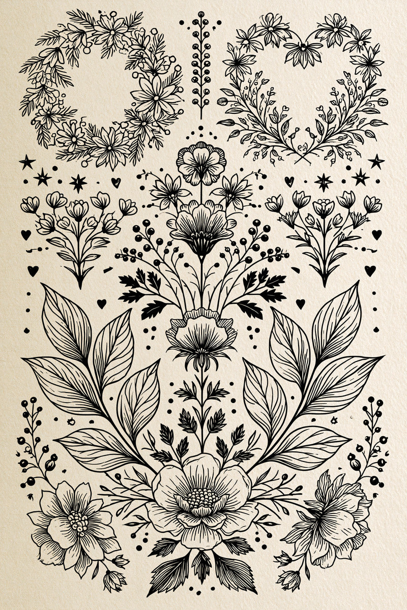 Large Seasonal Decorative Library Plate from Jumbo - Large Scale Designs Book 3, a digital embroidery design reference for machine embroidery designs, embroidery patterns and seasonal embroidery motifs.