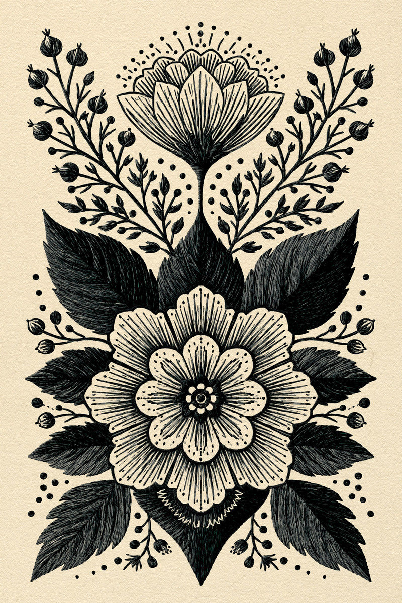 Large Table Runner End Motif from Jumbo - Large Scale Designs Book 1, a digital embroidery design reference for machine embroidery designs, embroidery patterns and border and edge embroidery.