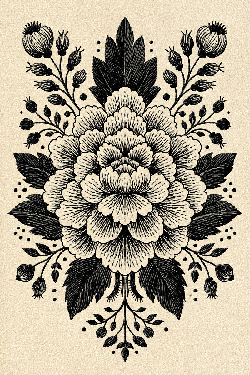 Large Table Runner End Motif from Jumbo - Large Scale Designs Book 2, a digital embroidery design reference for machine embroidery designs, embroidery patterns and border and edge embroidery.