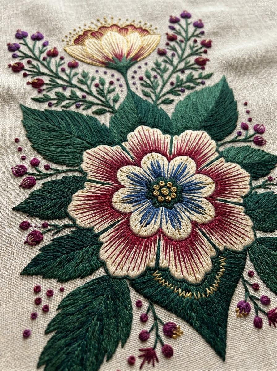 Large Table Runner End Motif from Jumbo - Large Scale Designs Book 1, a digital embroidery design reference for machine embroidery designs, embroidery patterns and border and edge embroidery.