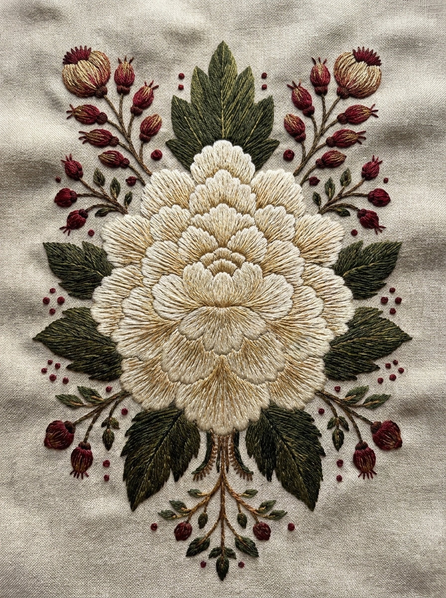Large Table Runner End Motif from Jumbo - Large Scale Designs Book 2, a digital embroidery design reference for machine embroidery designs, embroidery patterns and border and edge embroidery.