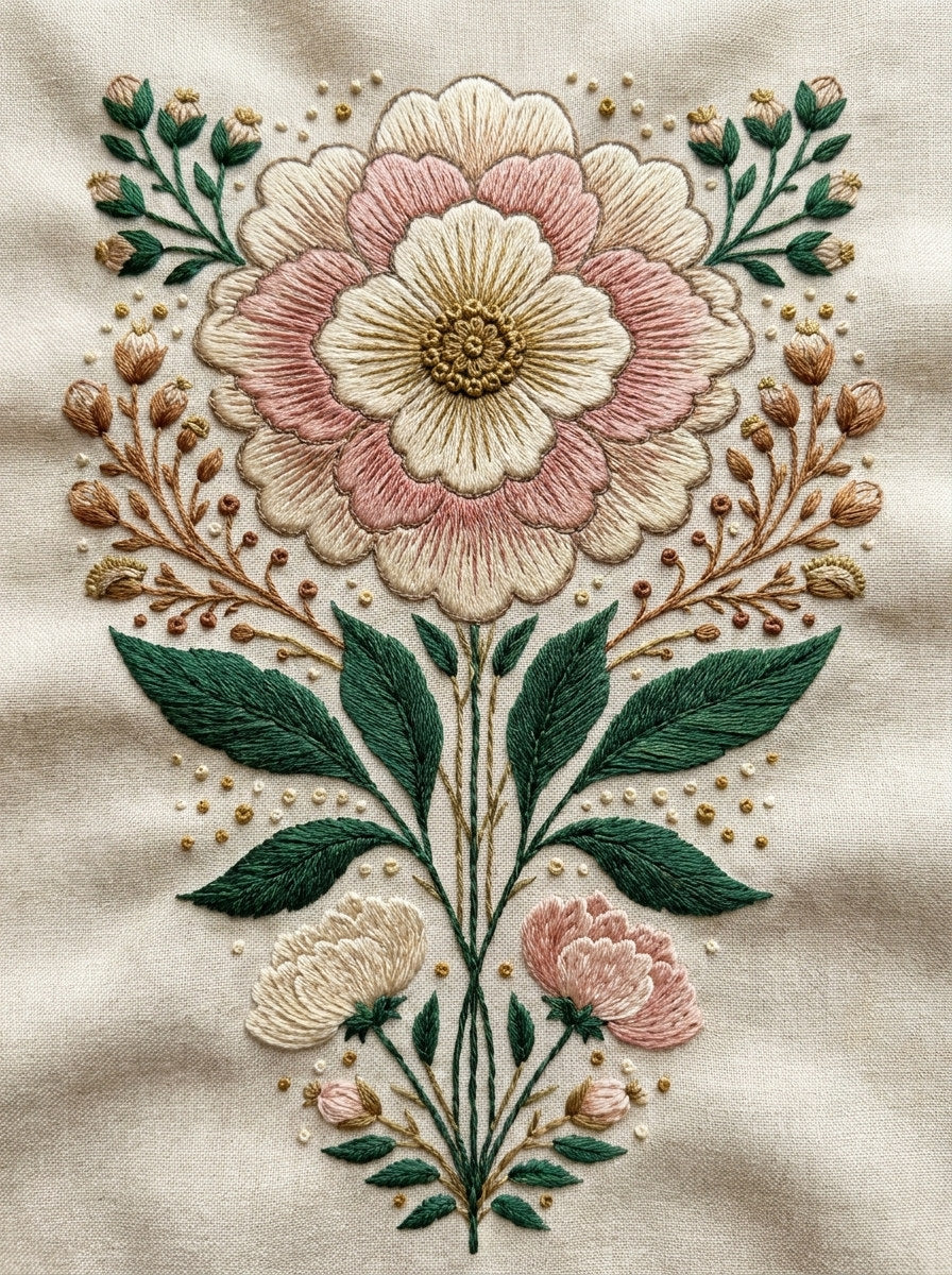 Large Table Runner End Motif from Jumbo - Large Scale Designs Book 3, a digital embroidery design reference for machine embroidery designs, embroidery patterns and border and edge embroidery.