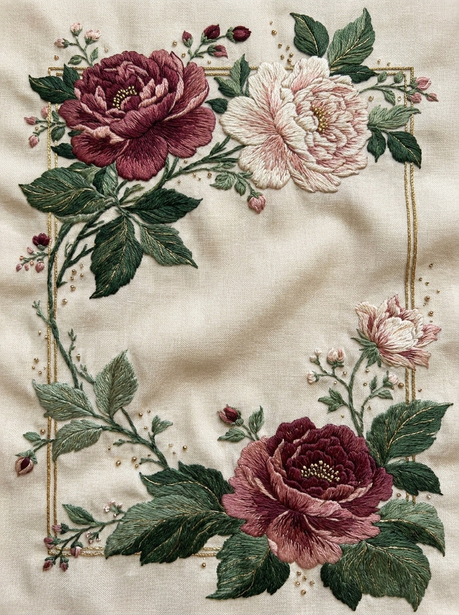 Large Wall Hanging Frame Motif from Jumbo - Large Scale Designs Book 4, a digital embroidery design reference for machine embroidery designs, embroidery patterns and frames and monogram spaces.