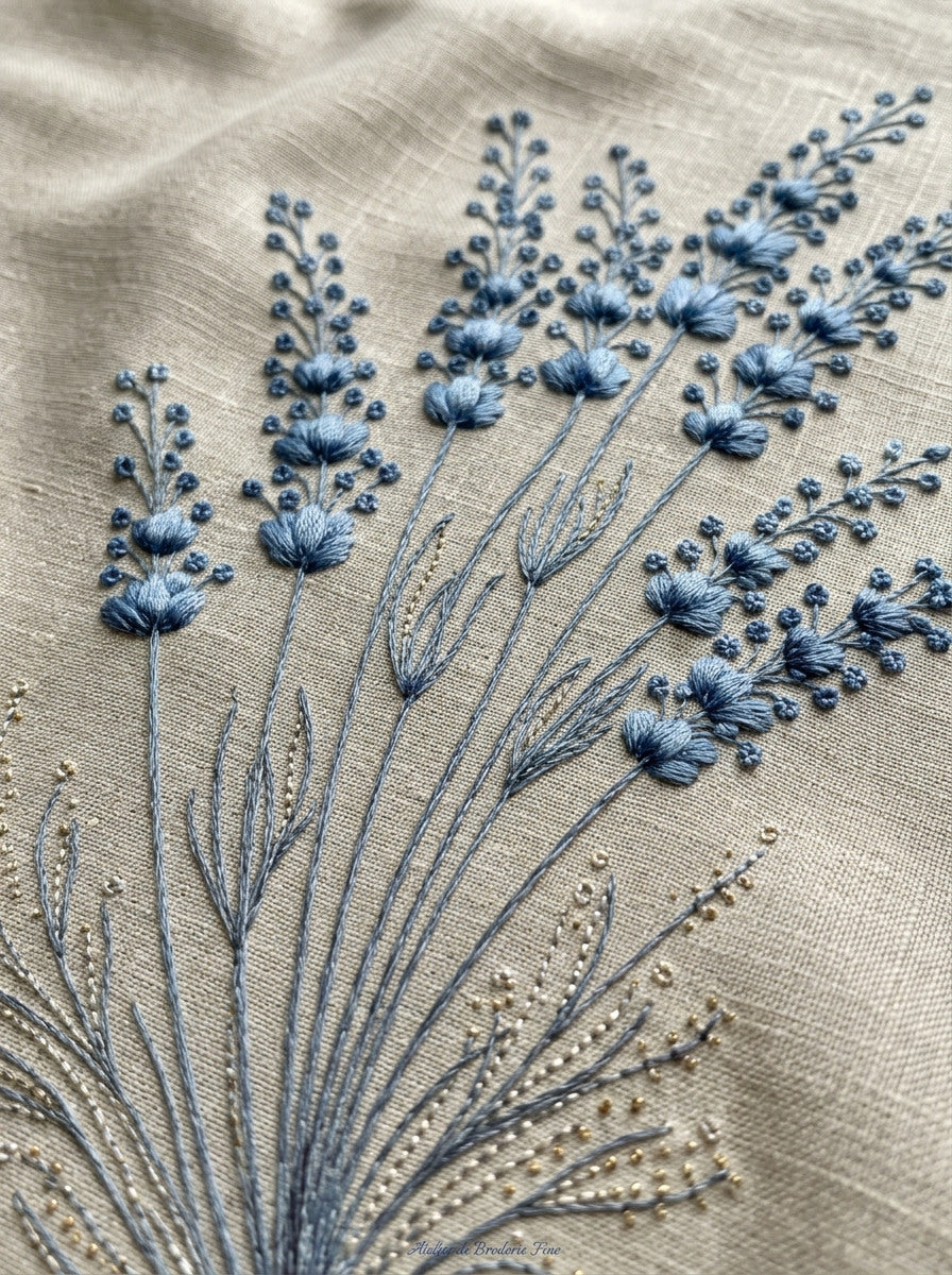 Lavender Sachet French Motif French from French Embroidery & La Broderie Blanche Book 5, a digital embroidery design reference for machine embroidery designs, embroidery patterns and lace and broderie details.