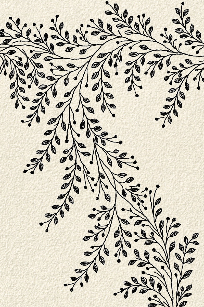 Leaf Cluster Border Unit Botanical from Botanical Sprig Library Book 1, a digital embroidery design reference for machine embroidery designs, embroidery patterns and border and edge embroidery.