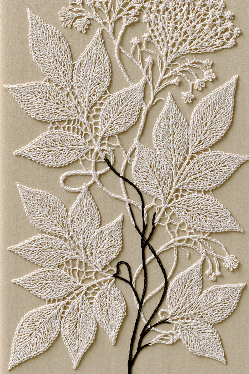 Leaf Spray Irish Lace Trim from Crochet Lace Borders & Edgings Book 4, a digital embroidery design reference for machine embroidery designs, embroidery patterns and border and edge embroidery.