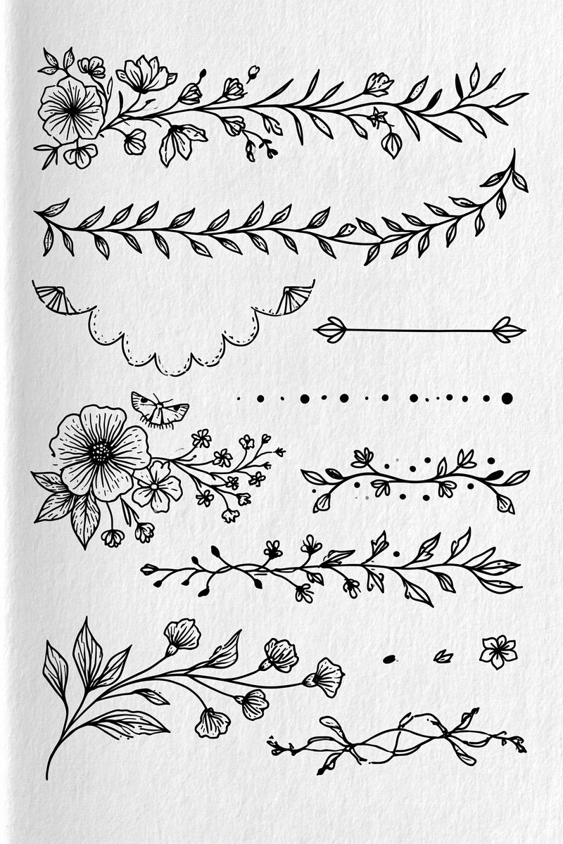 Line Art Borders Corners And from Line Art Embroidery Book 1, a digital embroidery design reference for machine embroidery designs, embroidery patterns and border and edge embroidery.