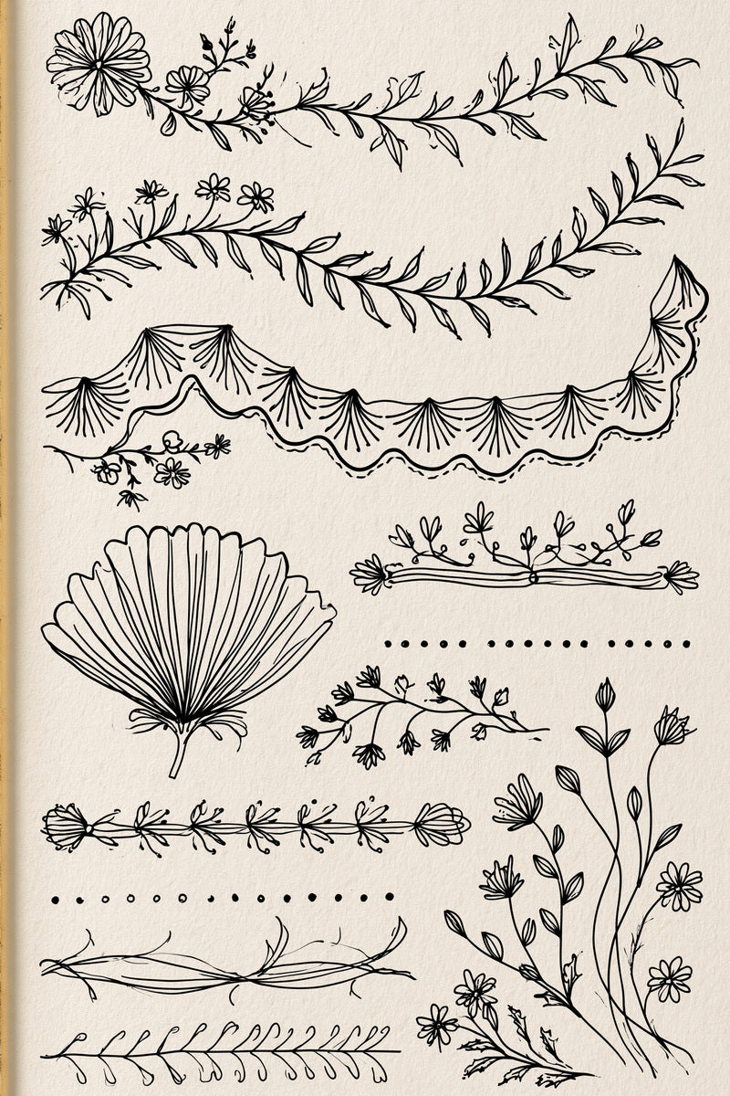 Line Art Borders Corners And from Line Art Embroidery Book 3, a digital embroidery design reference for machine embroidery designs, embroidery patterns and border and edge embroidery.