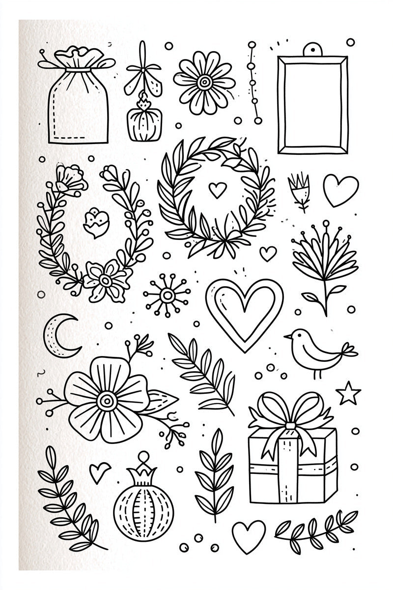 Original design plate of keepsake tags wreaths birds and gift sampler from Line Art Embroidery Edition Three.