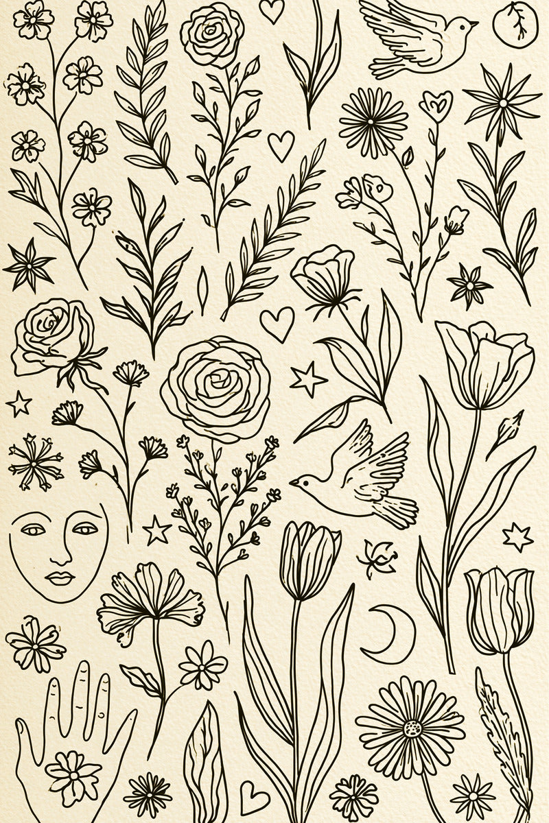 Line Art Embroidery Pattern Book 02 from Line Art Embroidery Book 3, a digital embroidery design reference for machine embroidery designs, embroidery patterns and embroidery design reference.