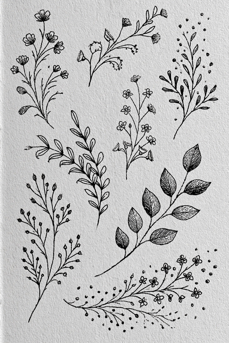 Linen And Gift Sprig Library from Botanical Sprig Library Book 1, a digital embroidery design reference for machine embroidery designs, embroidery patterns and linen and home textile projects.