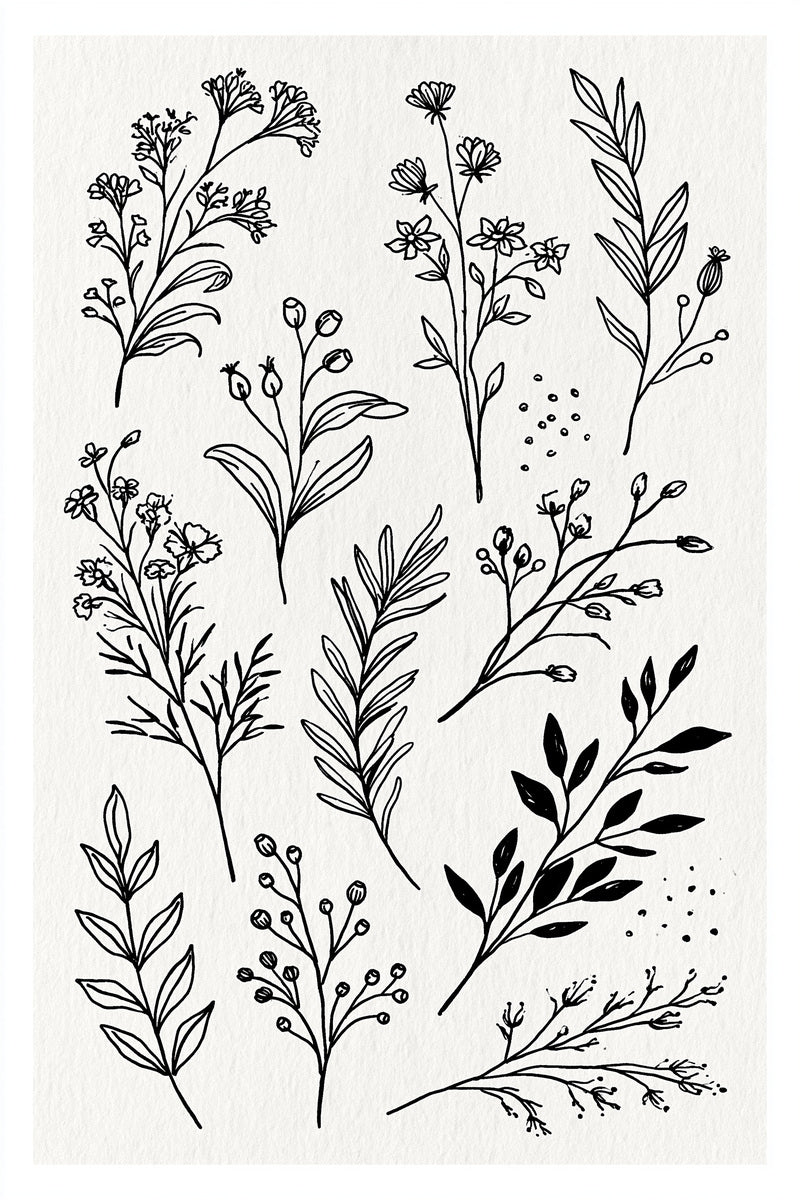 Linen And Gift Sprig Library from Botanical Sprig Library Book 9, a digital embroidery design reference for machine embroidery designs, embroidery patterns and linen and home textile projects.
