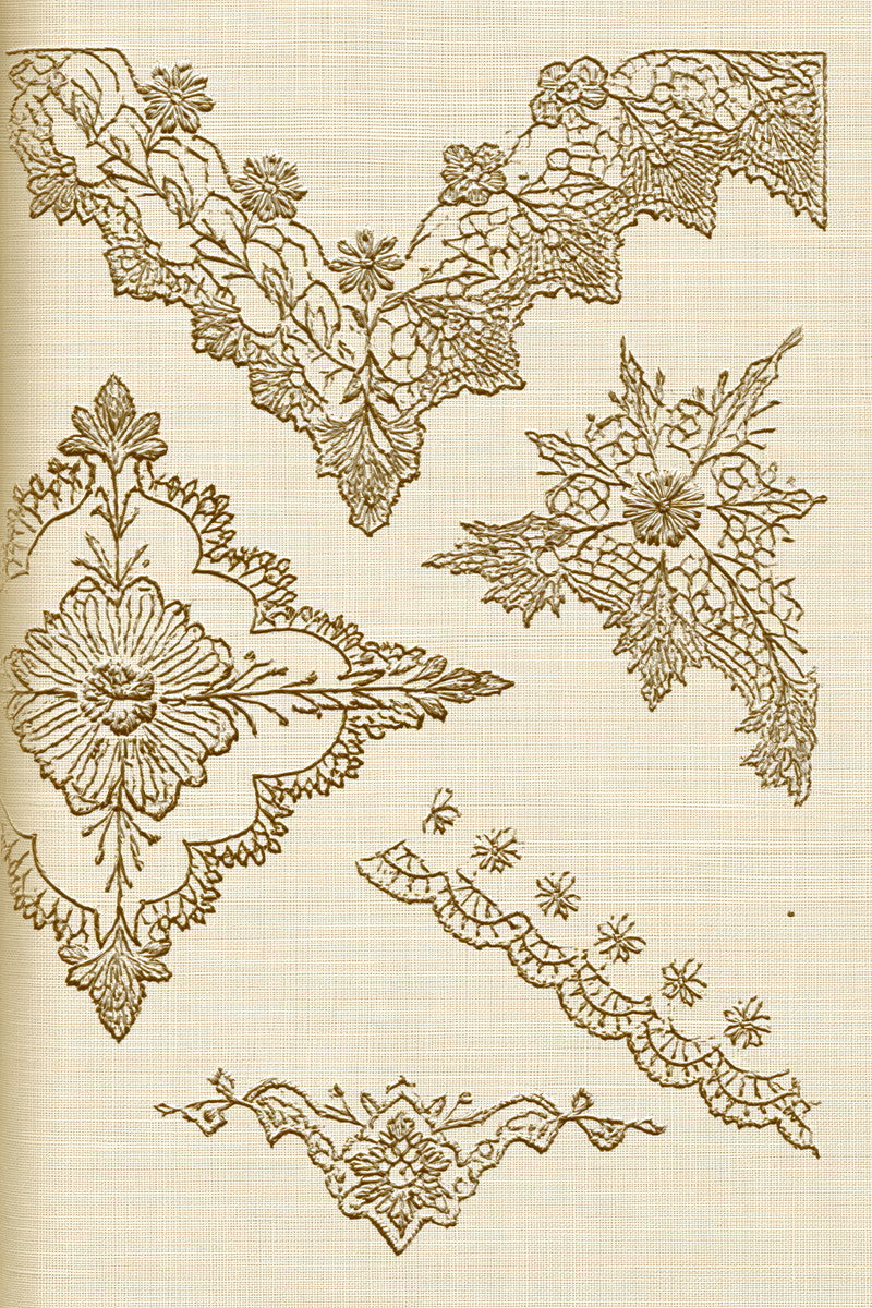 Linen Corners And Edges Library from French Embroidery & La Broderie Blanche Book 7, a digital embroidery design reference for machine embroidery designs, embroidery patterns and border and edge embroidery.