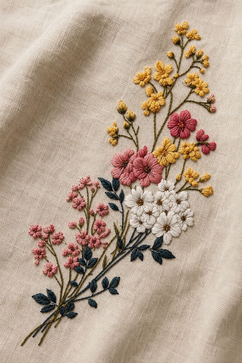 Little Garden Corner Accent 1 from Botanical Embroidery Designs Book 3, a digital embroidery design reference for machine embroidery designs, embroidery patterns and corner embroidery.