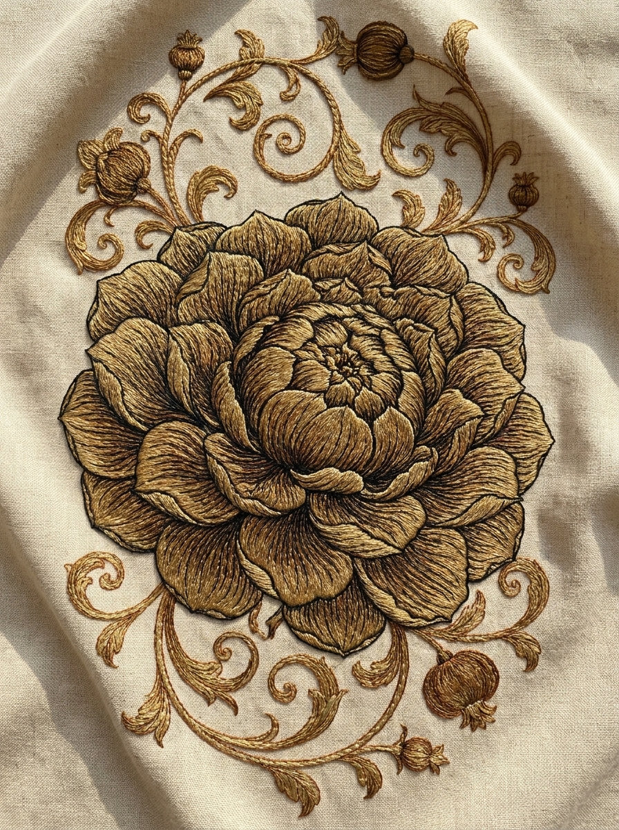 Lotus Palace Medallion Mughal Persian from Mughal, Persian & Oriental Embroidery Book 4, a digital embroidery design reference for machine embroidery designs, embroidery patterns and lace and broderie details.