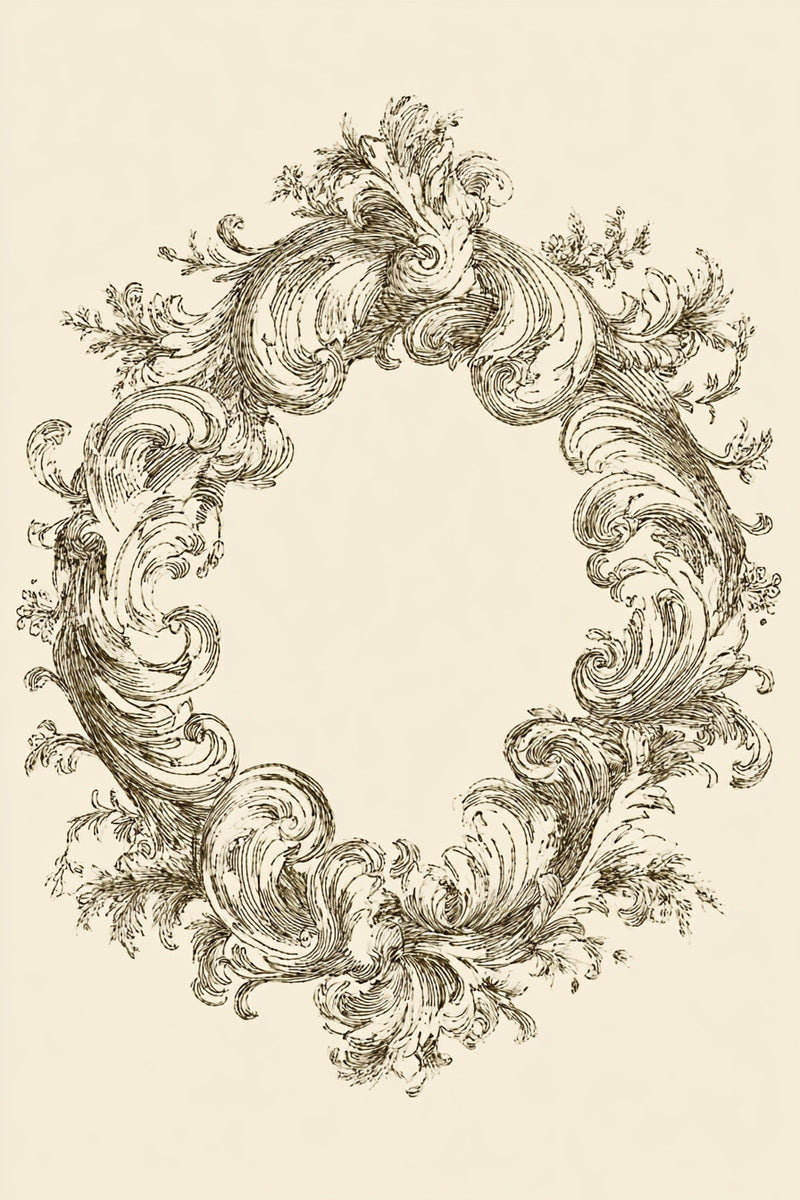 Luxury Scroll Wreath Frame from Baroque Scrollwork & Luxury Ornament Book 2, a digital embroidery design reference for machine embroidery designs, embroidery patterns and frames and monogram spaces.