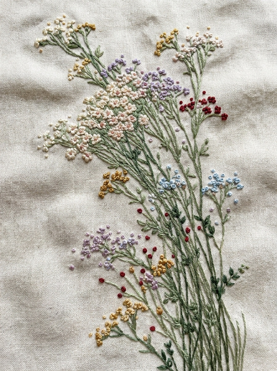 Meadow Filler Flower Motif Botanical from Botanical Sprig Library Book 8, a digital embroidery design reference for machine embroidery designs, embroidery patterns and small motif and accent designs.